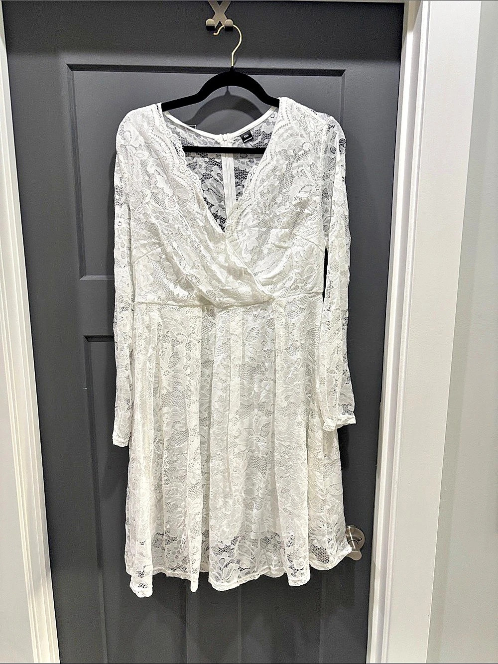 SHEIN White Lace Mini Dress Size XL